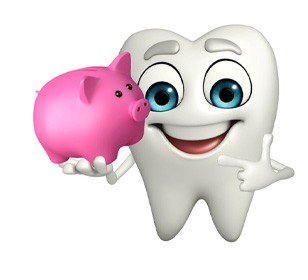 piggy bank tooth illustration for cost of cosmetic dentistry in Doylestown     
