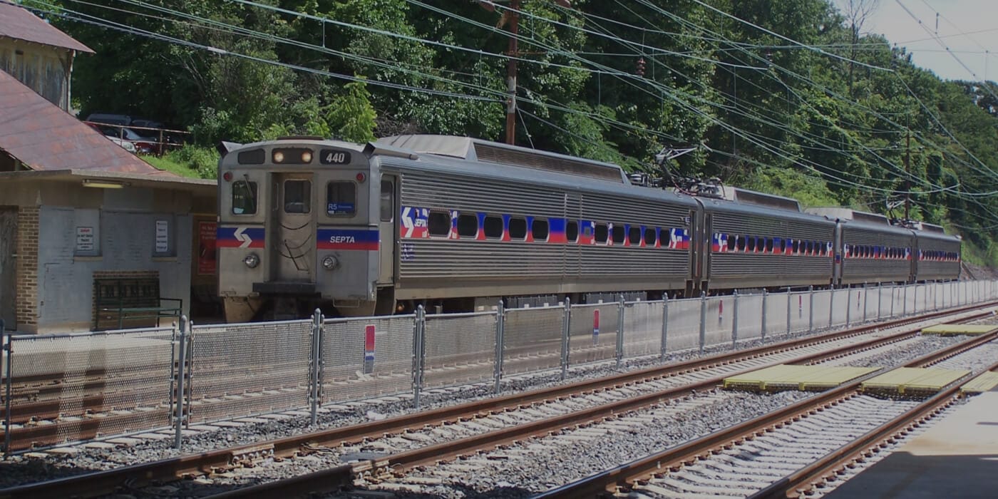 Amtrak train in station