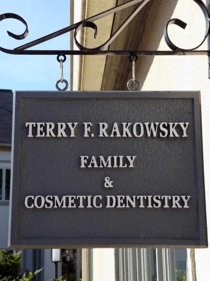 Terry F Rakowsky D M D dental office sign