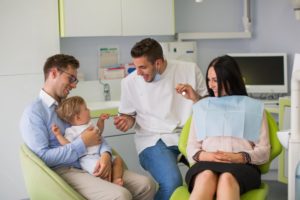 family visiting dentist together