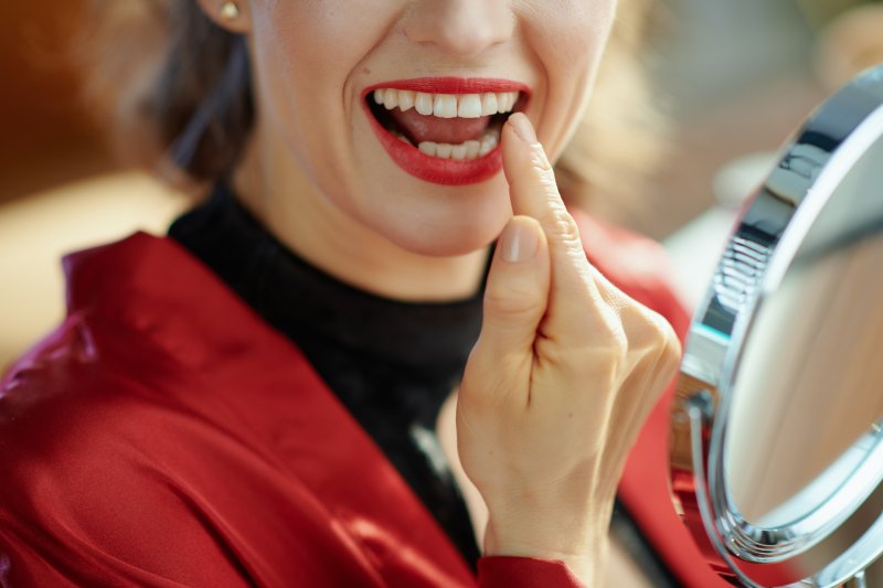 Woman with dental sealants