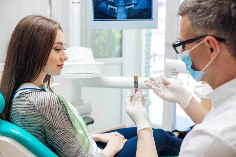 Patient undergoing dental implant treatment