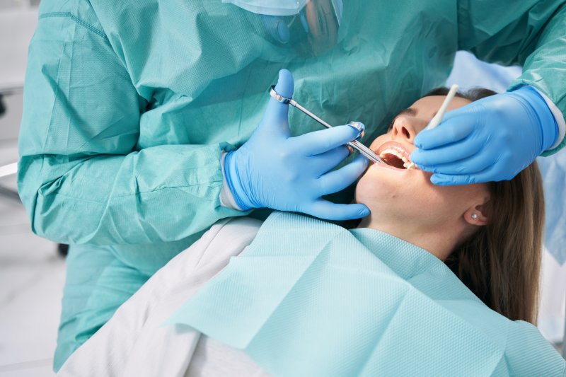 female patient under dental sedation
